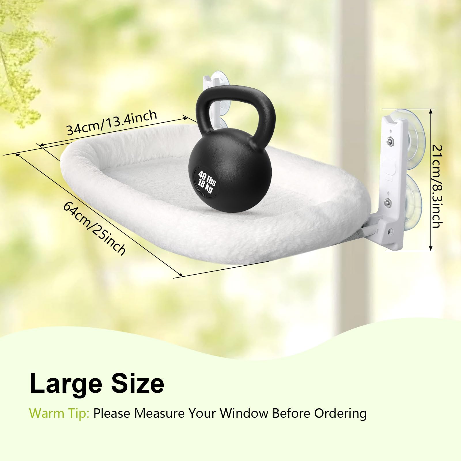 IHMIHM hamaca para ventana de gato, cojín grueso para mayor comodidad al dormir.