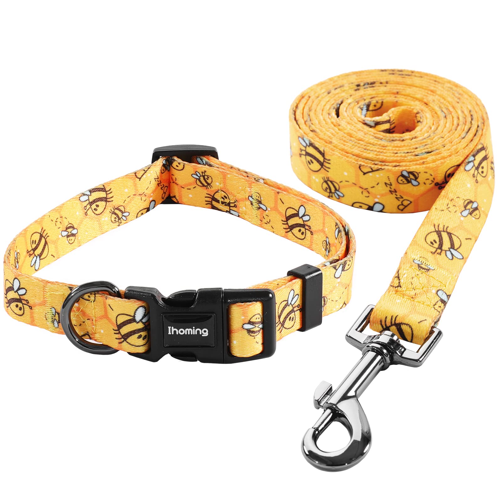 Ihoming collar para cachorro con diseño abeja, facilita localizarlo durante paseos al aire libre.