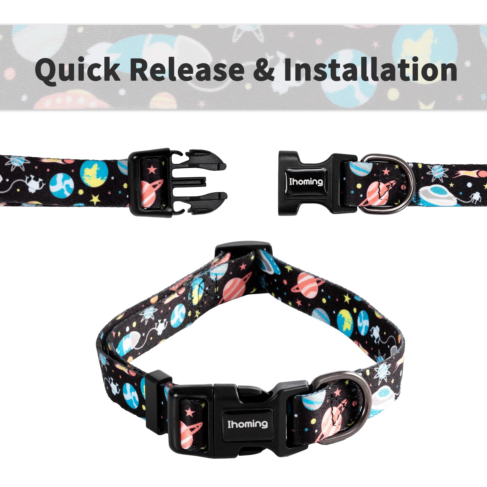Ihoming collar cachorro con anilla de acero inoxidable para mayor durabilidad.