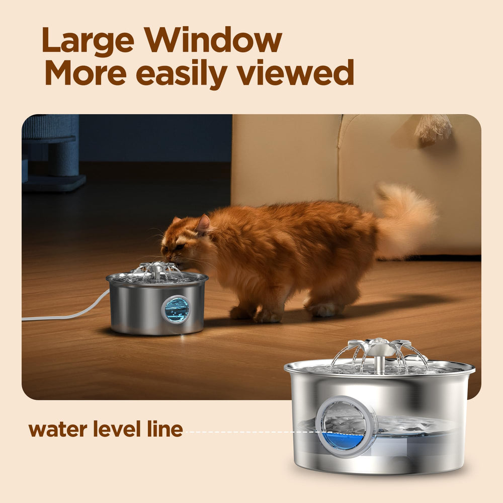 IHOUONE fuente gatos con capacidad 2.6 L, ideal para días ocupados.