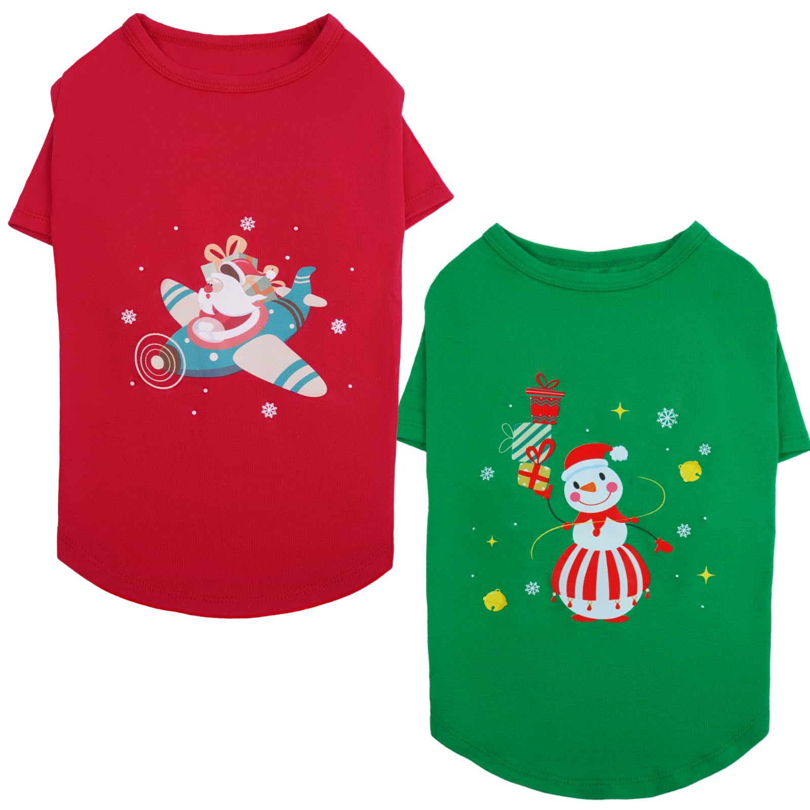 IKIPUKO camiseta navidad perro manga larga frontal, para paseos cómodos