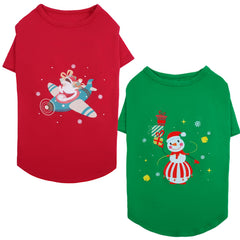 IKIPUKO camiseta navidad perro manga larga frontal, para paseos cómodos