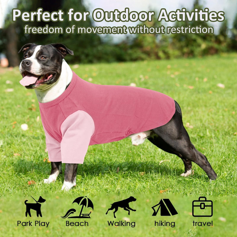 IKIPUKO camiseta para perro grande 4XL rosa, detalle cuello; protección suave contra rasguños.