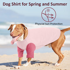 IKIPUKO camiseta para perro grande 4XL rosa, detalle manga; mayor comodidad durante paseos.