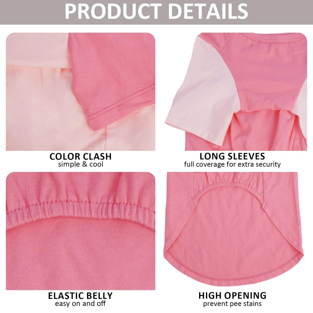 IKIPUKO camiseta para perro grande 4XL rosa; protección ligera para playa y senderismo.