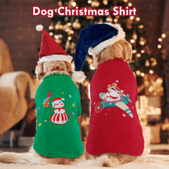 IKIPUKO pack de dos camisetas navidad para perro, confort diario