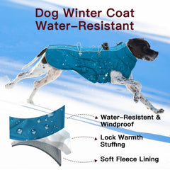 IKIPUKO chaqueta para perro, vista trasera, da calor suave y cobertura completa.