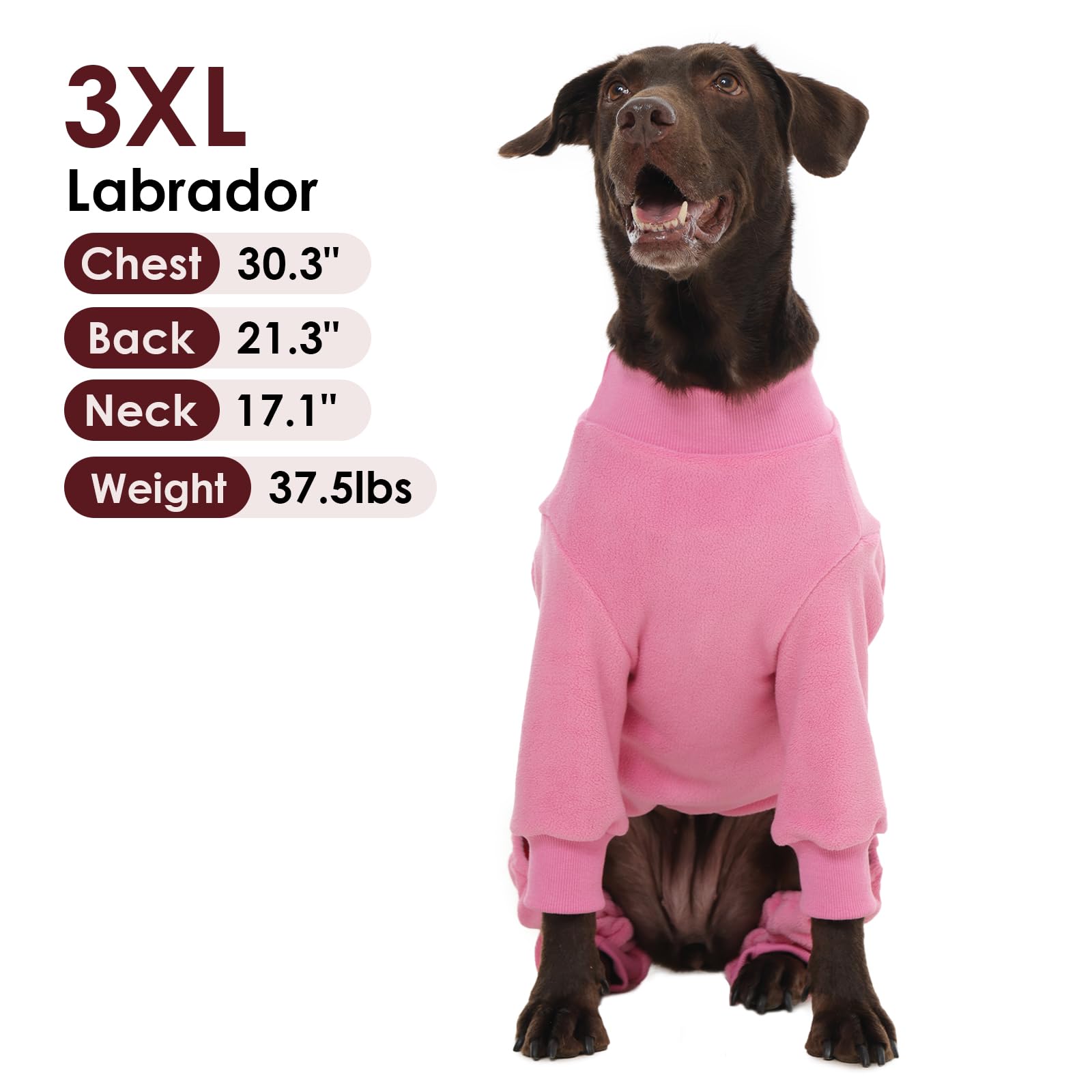 IKIPUKO pijama para perro grande, cierre elástico en la barriga para mayor comodidad.