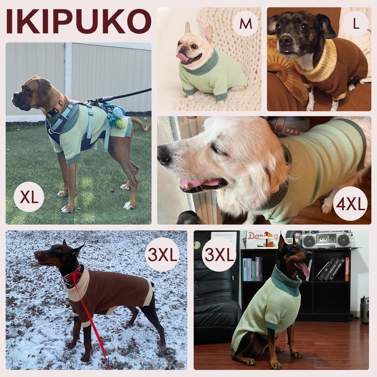 IKIPUKO sudadera para perros, colores duraderos ideales para fotos y paseos.