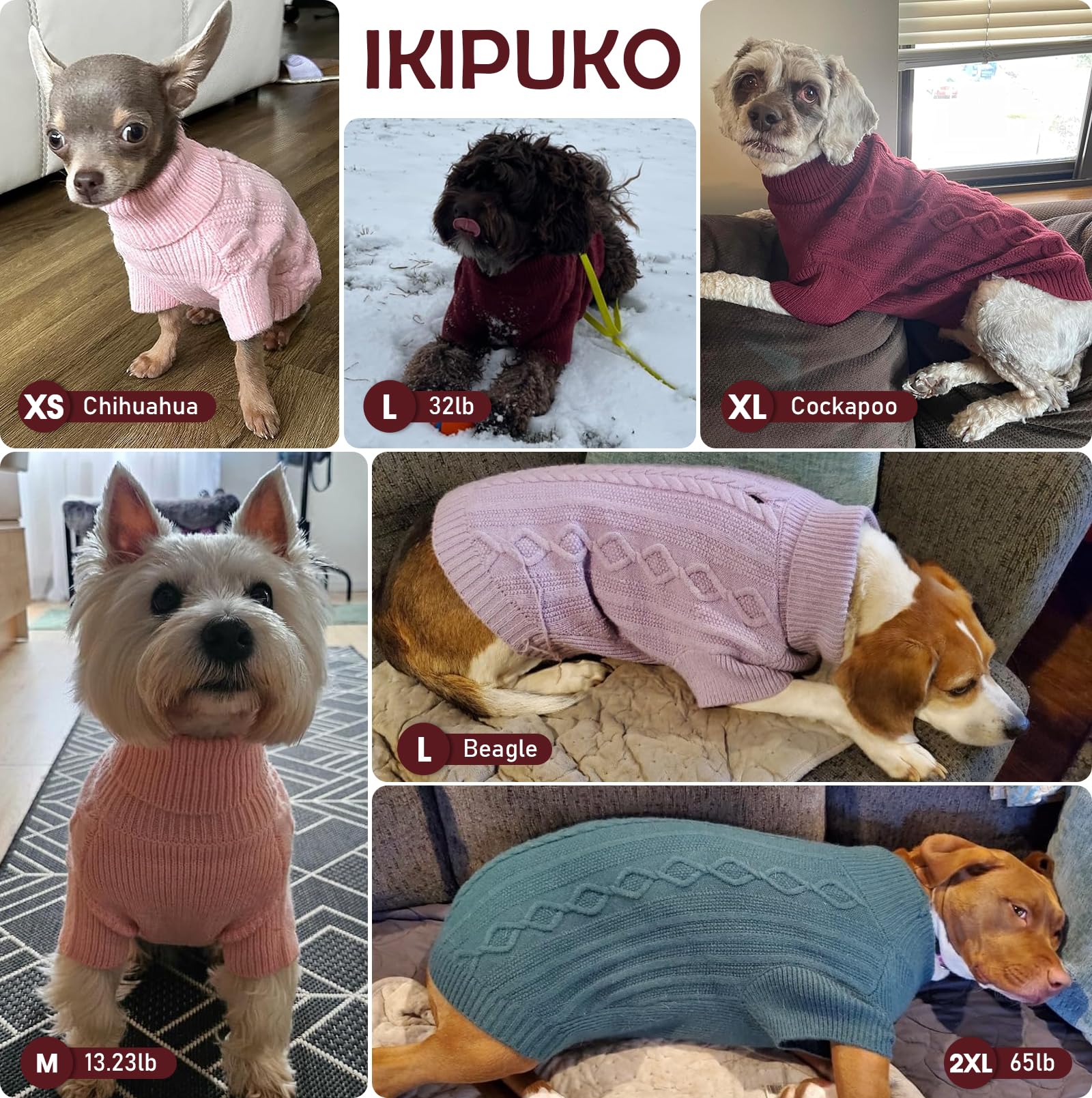 IKIPUKO sudadera para perro pequeño morada, ideal para fiestas y salidas festivas