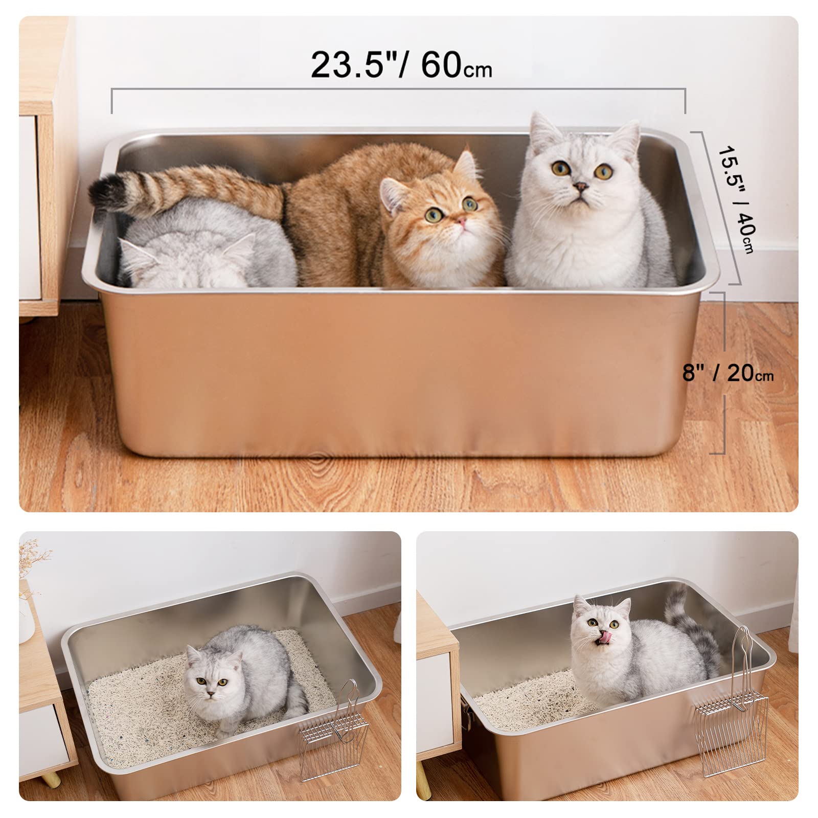 IKITCHEN arenero de gran tamaño apto para gatos y otros animales pequeños.