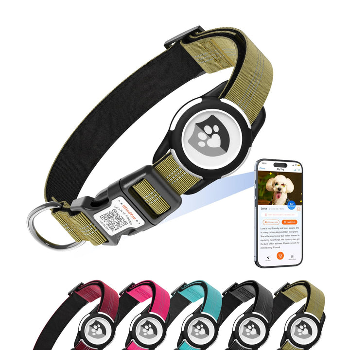 ILFINDYOU collar reflectivo con soporte AirTag para mayor visibilidad nocturna