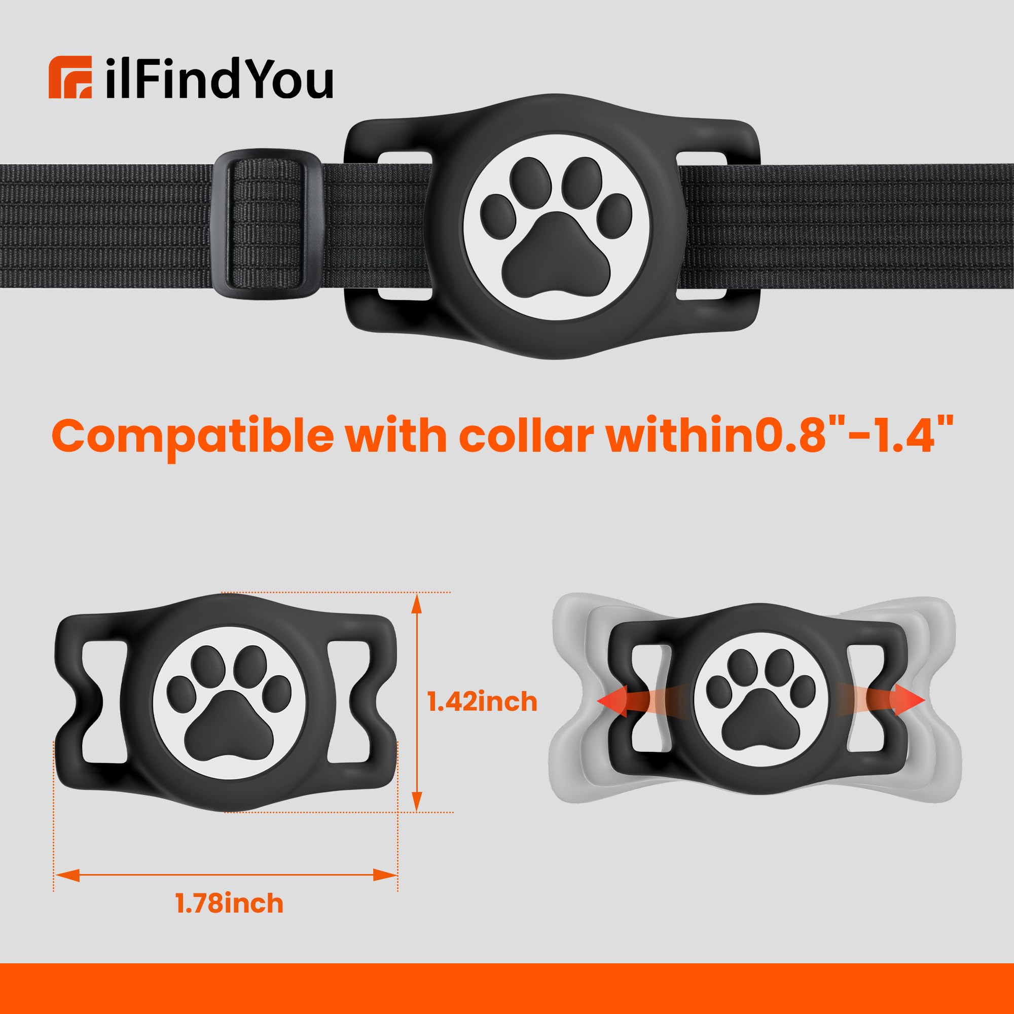 ilfindyou durabilidad-silicona airtag collar protege ante desgaste diario