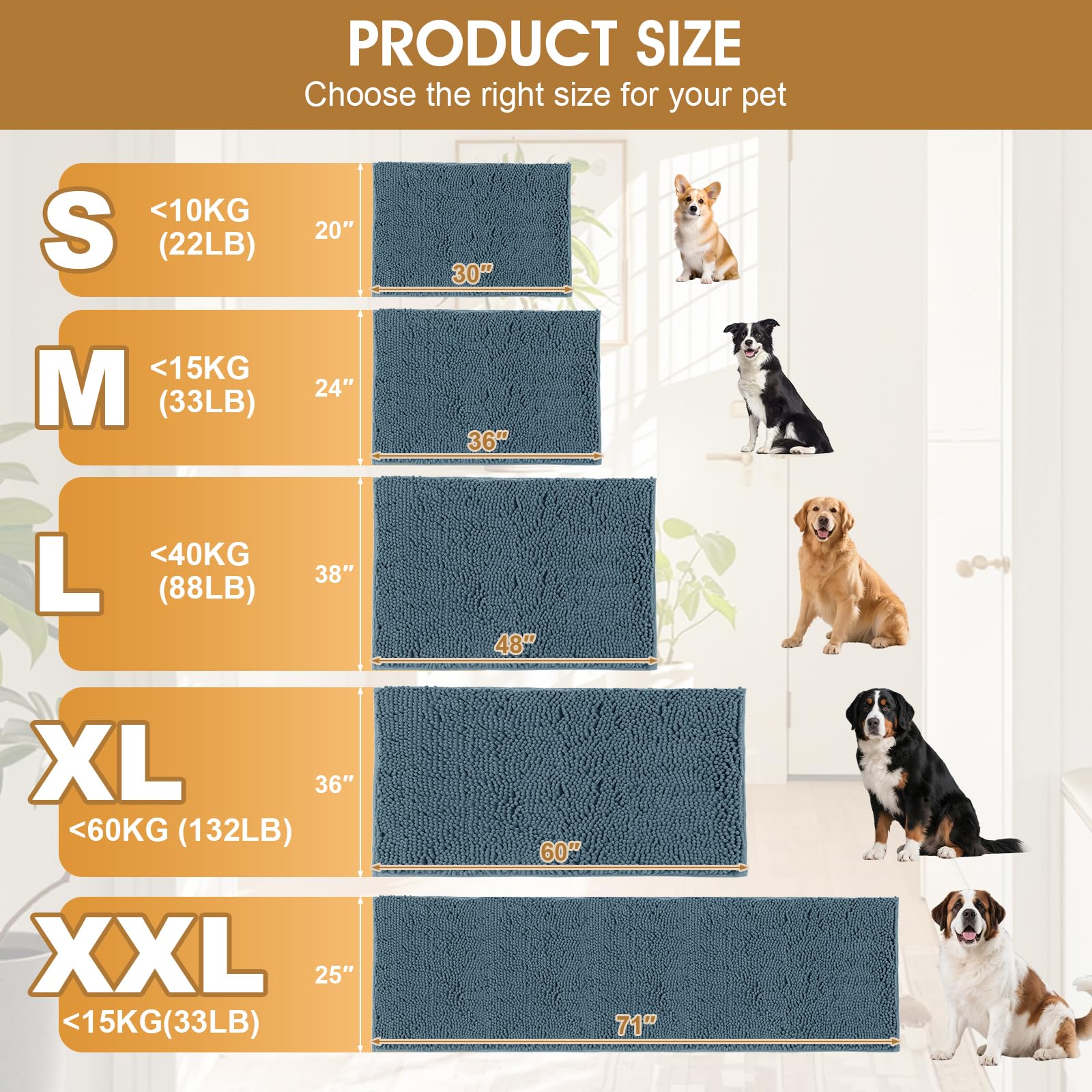 IM HOME alfombra puerta perros alta densidad para mayor durabilidad.