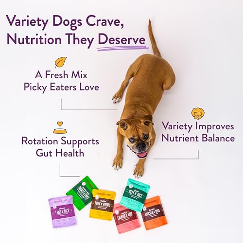 Portland Pet Food Company – Sobres de comida fresca para perros Winnie's Lamb N' Rice (grado humano, libre de gluten, ingredientes limitados) – Paquete de 5
