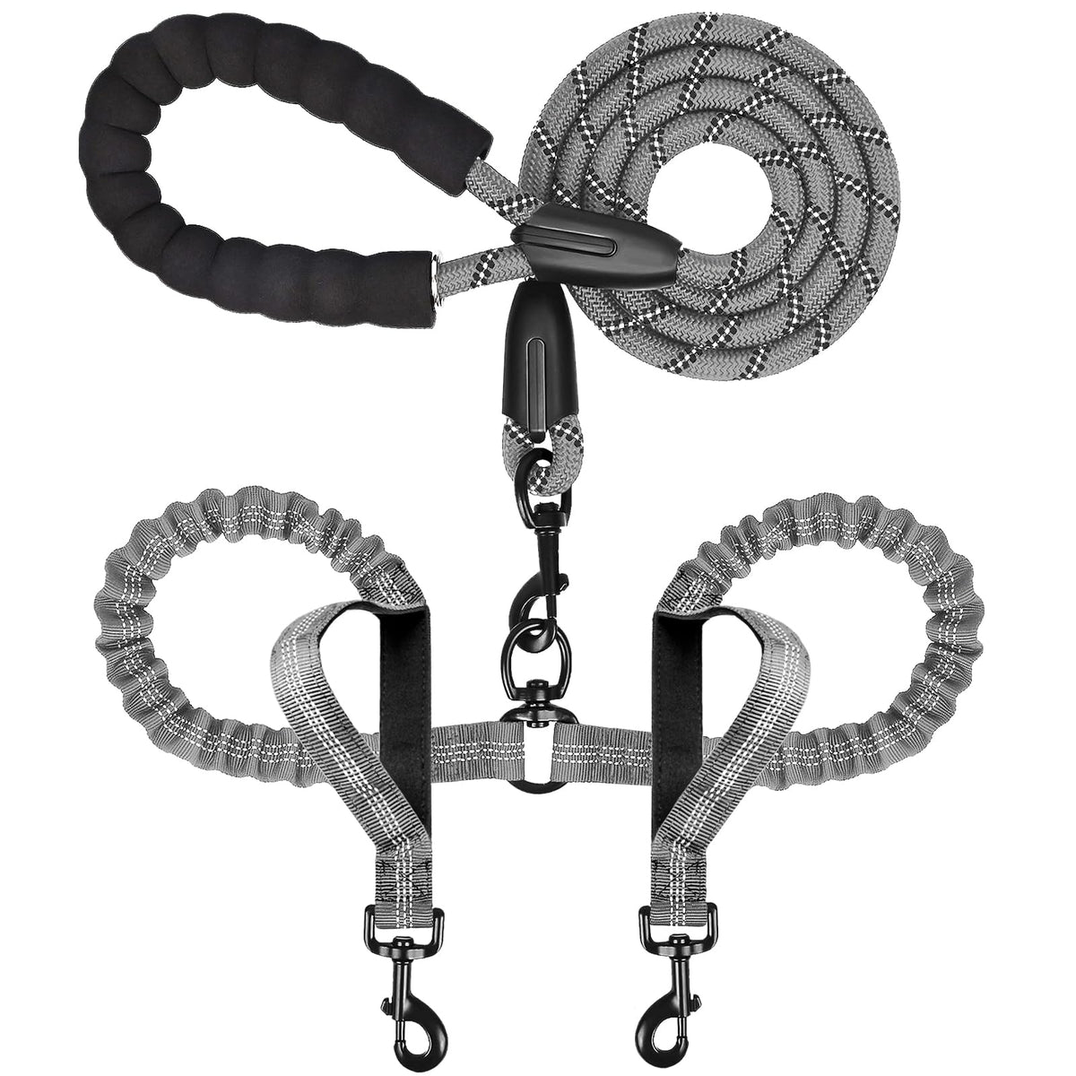 Drgxle Correa Doble para Dos Perros – 5.5 ft, 1/2