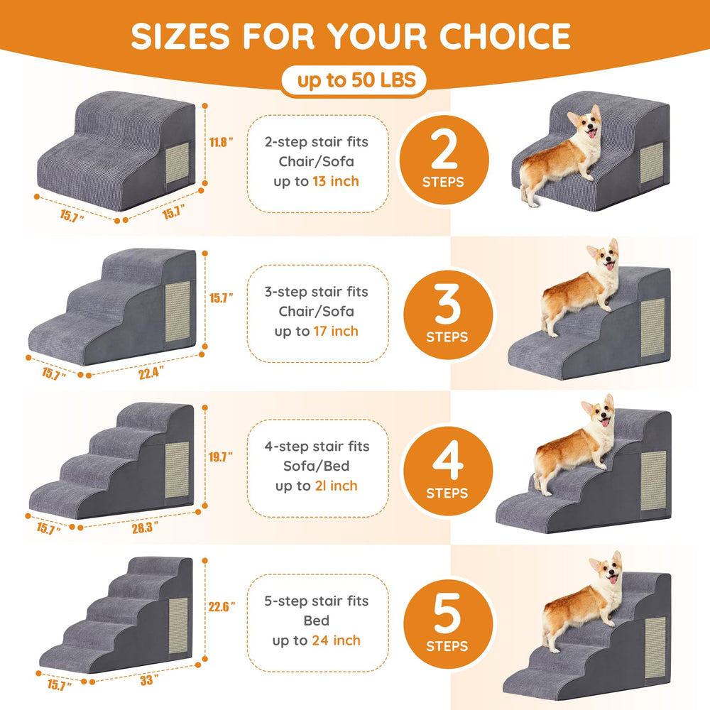 Ahpmeoa escalones curvos de 2 pasos para mascotas; ideal para perros pequeños.