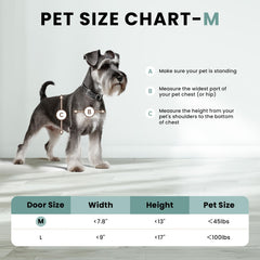 PETCOMING Puerta para Perro con 3 Pestañas – Puerta de Pared para Mascotas Medianas (Hasta 45 lb)