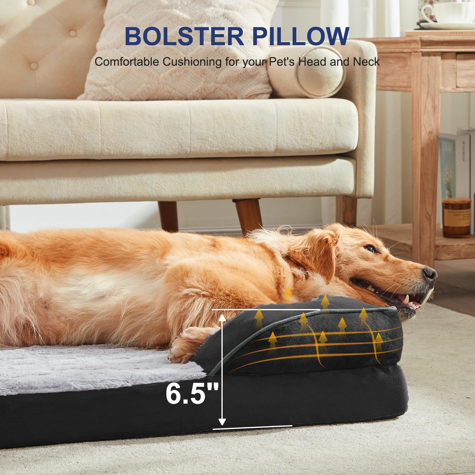 FURTIME Cama Ortopédica para Perros Extra Grandes - XL Lavable con Funda Desmontable e Impermeable