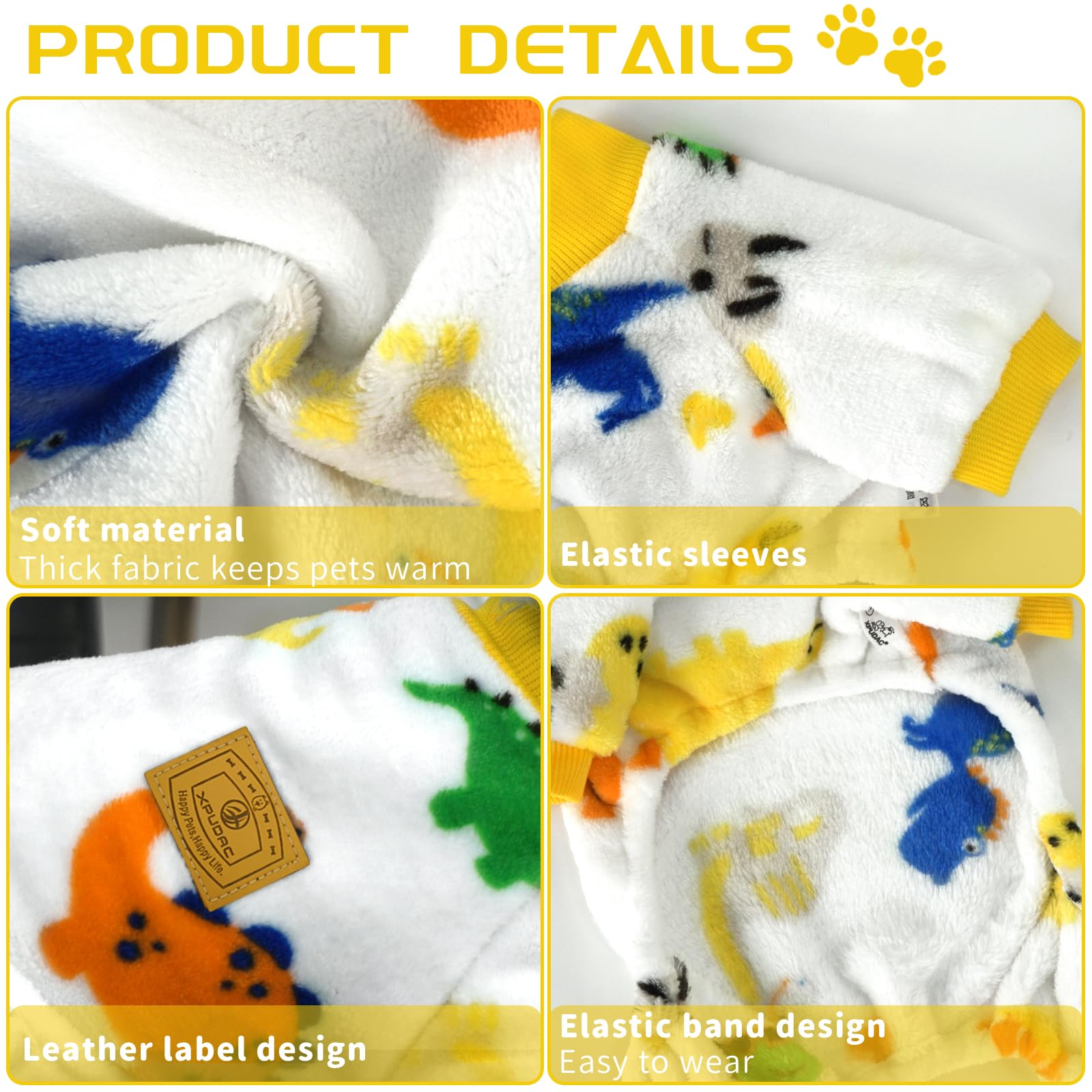 XPUDAC Dog Pajamas Fleece Dog Sweaters for Small Medium Dogs Girl Boy Soft Warm Pet Clothes for Doggie Winter Christmas(X-Large)