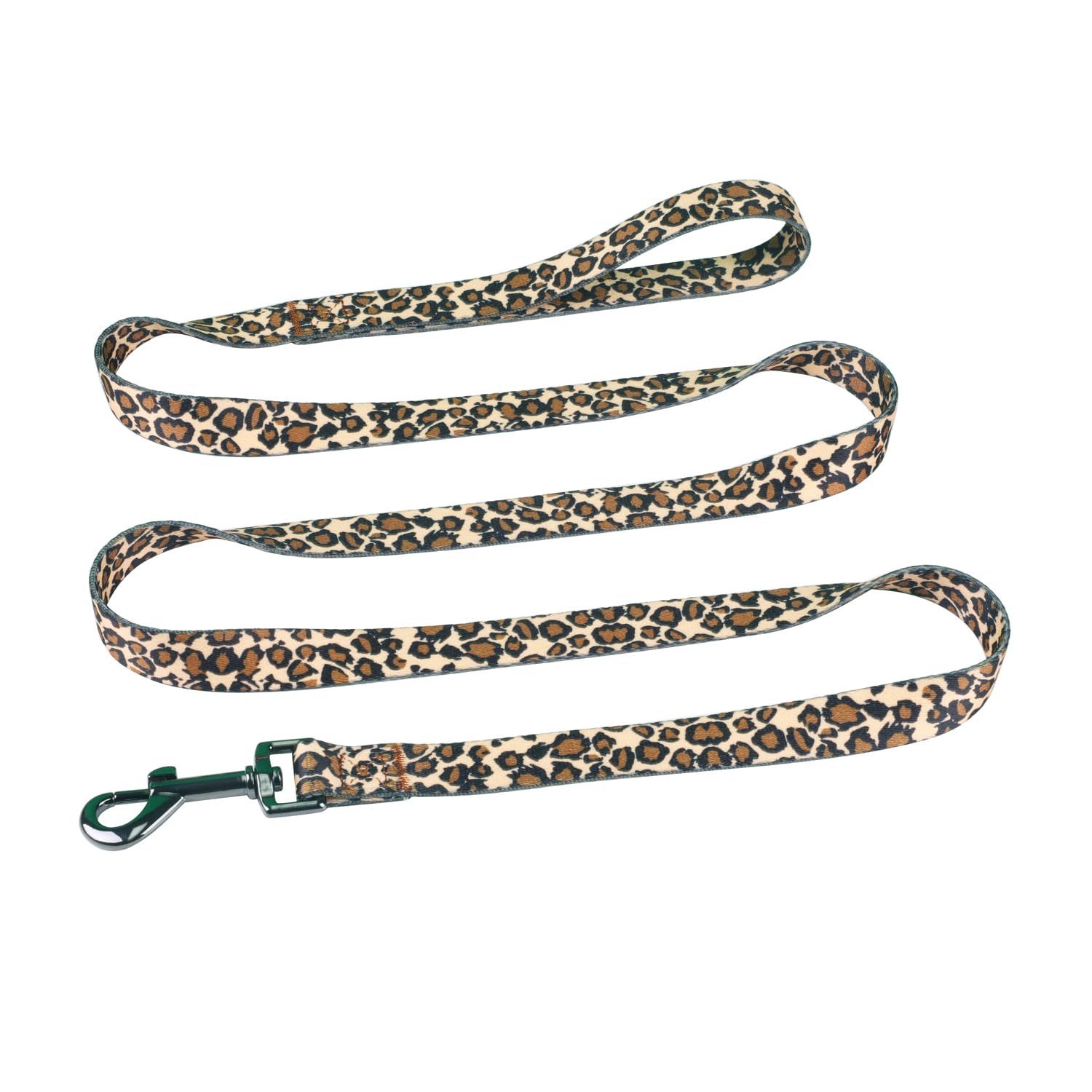 Olahibi Harness and Leash Set, Leopard Pattern, 5ft Matching Leash, No Pull, Easy Wear for Medium Dogs.(M, Brown Leopard)