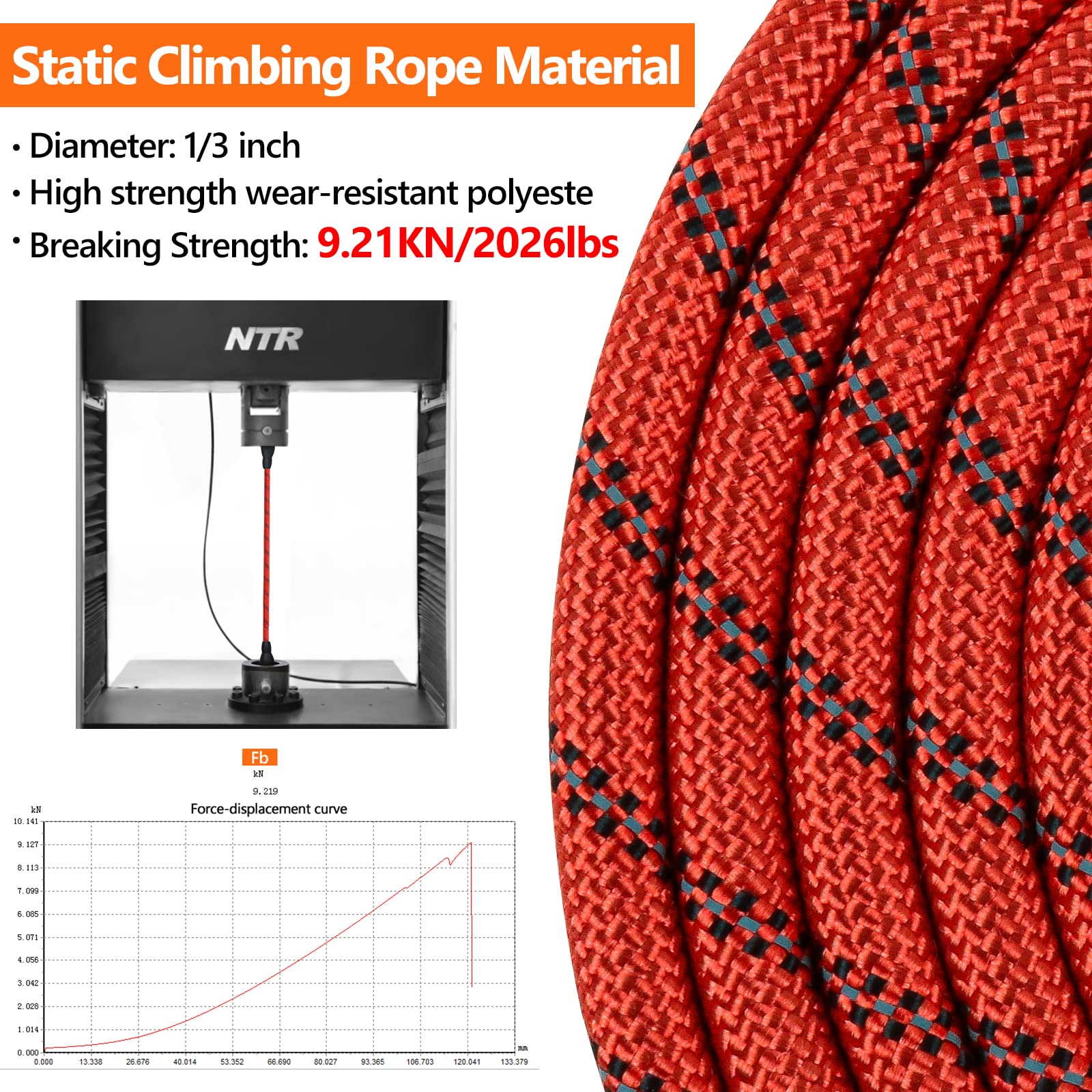 NTR 6FT Heavy Duty Dog Leash Red Rope Dog Leash with Swivel Lockable Hook and Comfortable Padded Handle Cat Puppy Leash Lead Small Medium Large Dogs Training Playing Camping,or Backyard 6ft*1/2Inch