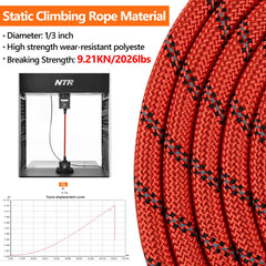 NTR 6FT Heavy Duty Dog Leash Red Rope Dog Leash with Swivel Lockable Hook and Comfortable Padded Handle Cat Puppy Leash Lead Small Medium Large Dogs Training Playing Camping,or Backyard 6ft*1/2Inch