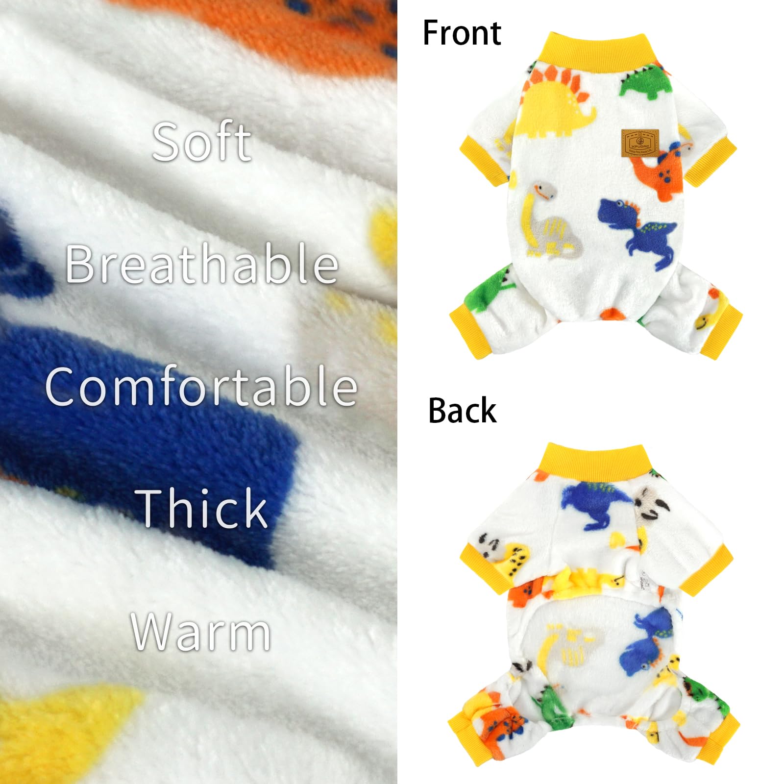 XPUDAC Dog Pajamas Fleece Dog Sweaters for Small Medium Dogs Girl Boy Soft Warm Pet Clothes for Doggie Winter Christmas(X-Large)