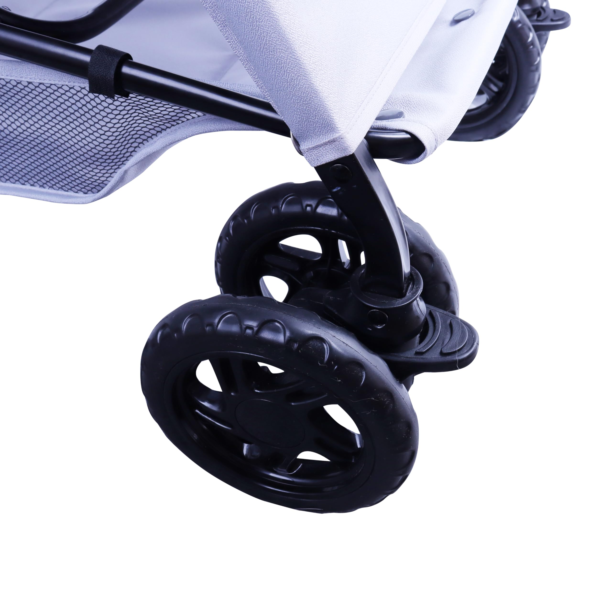 FOURPAW Carrito Reversible para Mascotas - Paseo Cara a Cara, 4 Ruedas, Hasta 15 kg, Gris
