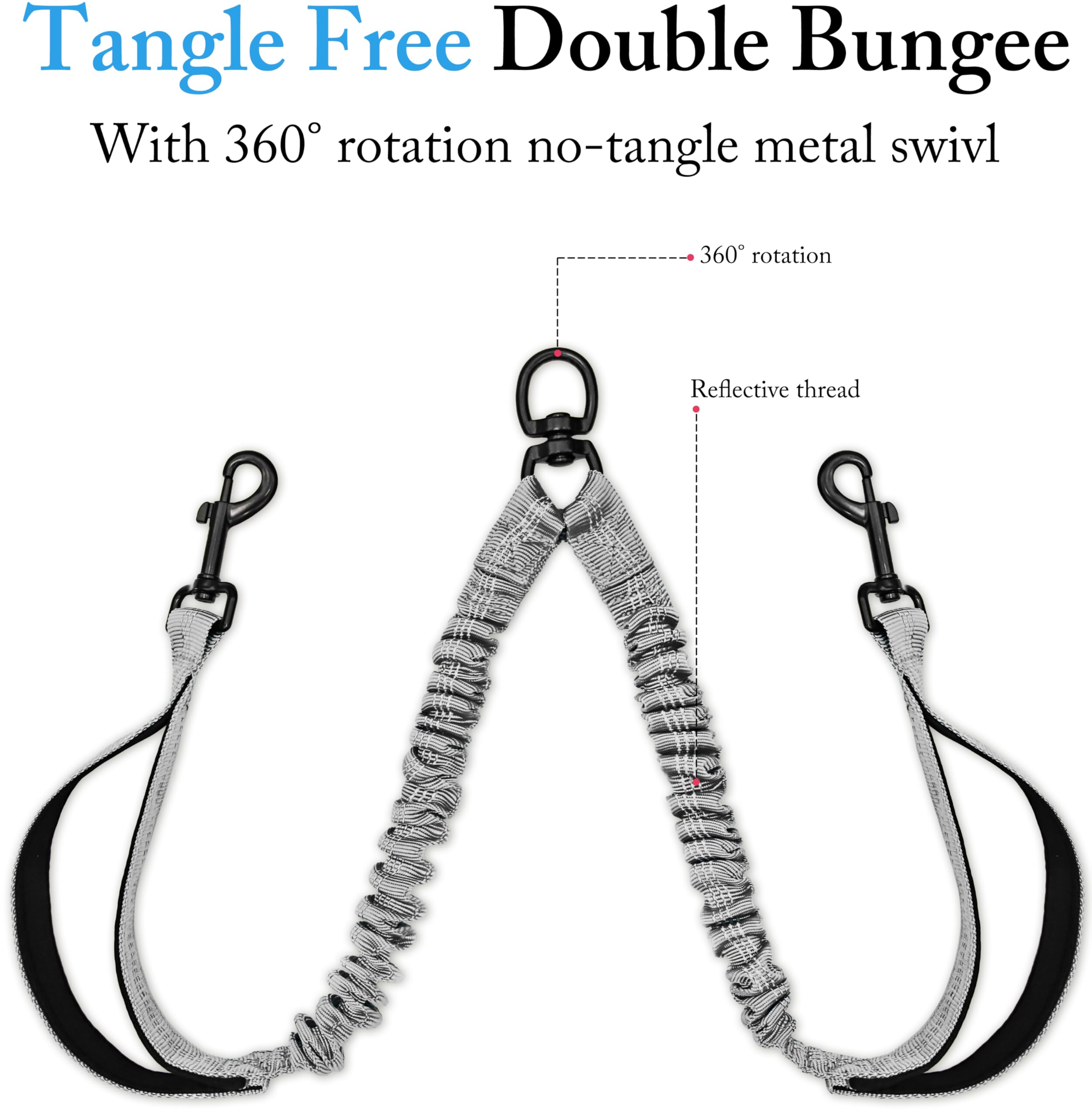 Drgxle Correa Doble para Dos Perros – 5.5 ft, 1/2