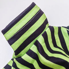 IMDOUBLEDOU sudadera para perro cuello alto rayas verdes, abrigo cómodo.