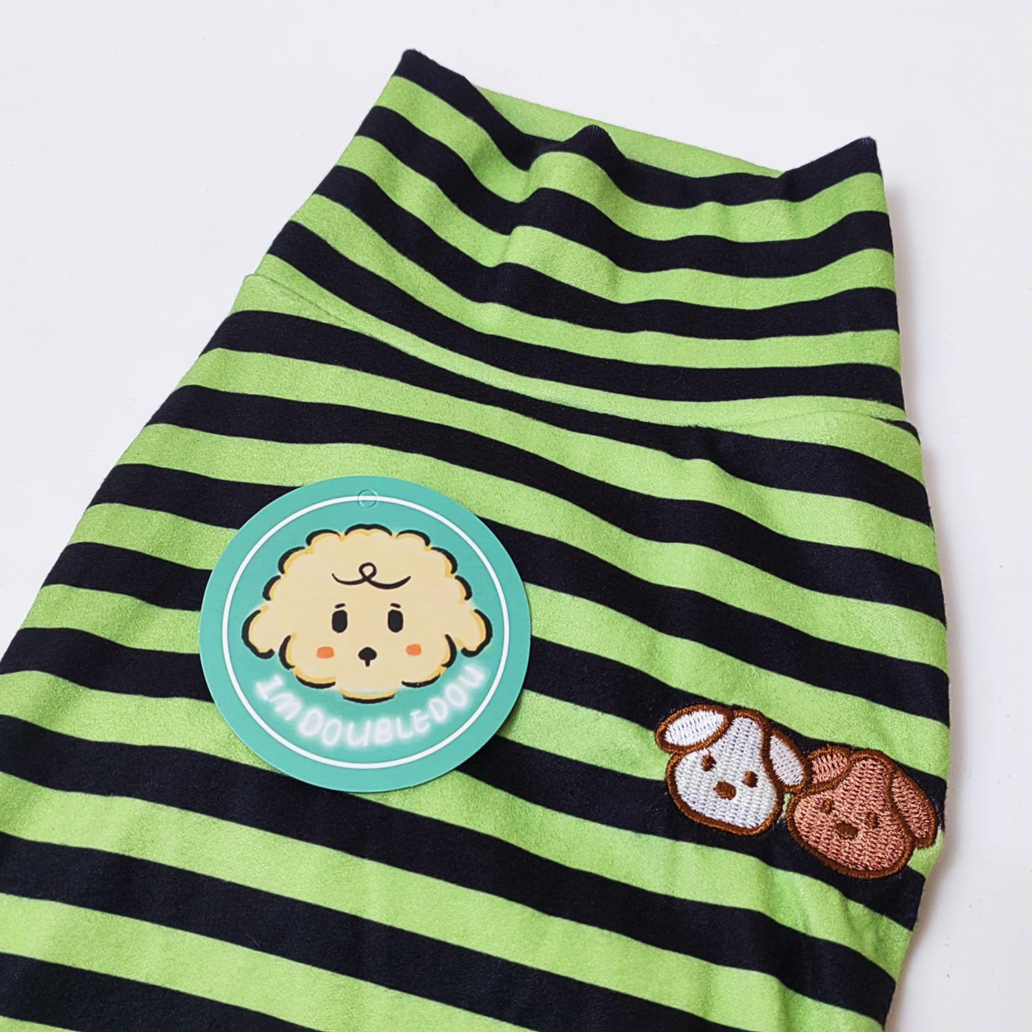 IMDOUBLEDOU suéter para mascotas estilo casual rayas verdes, uso diario.
