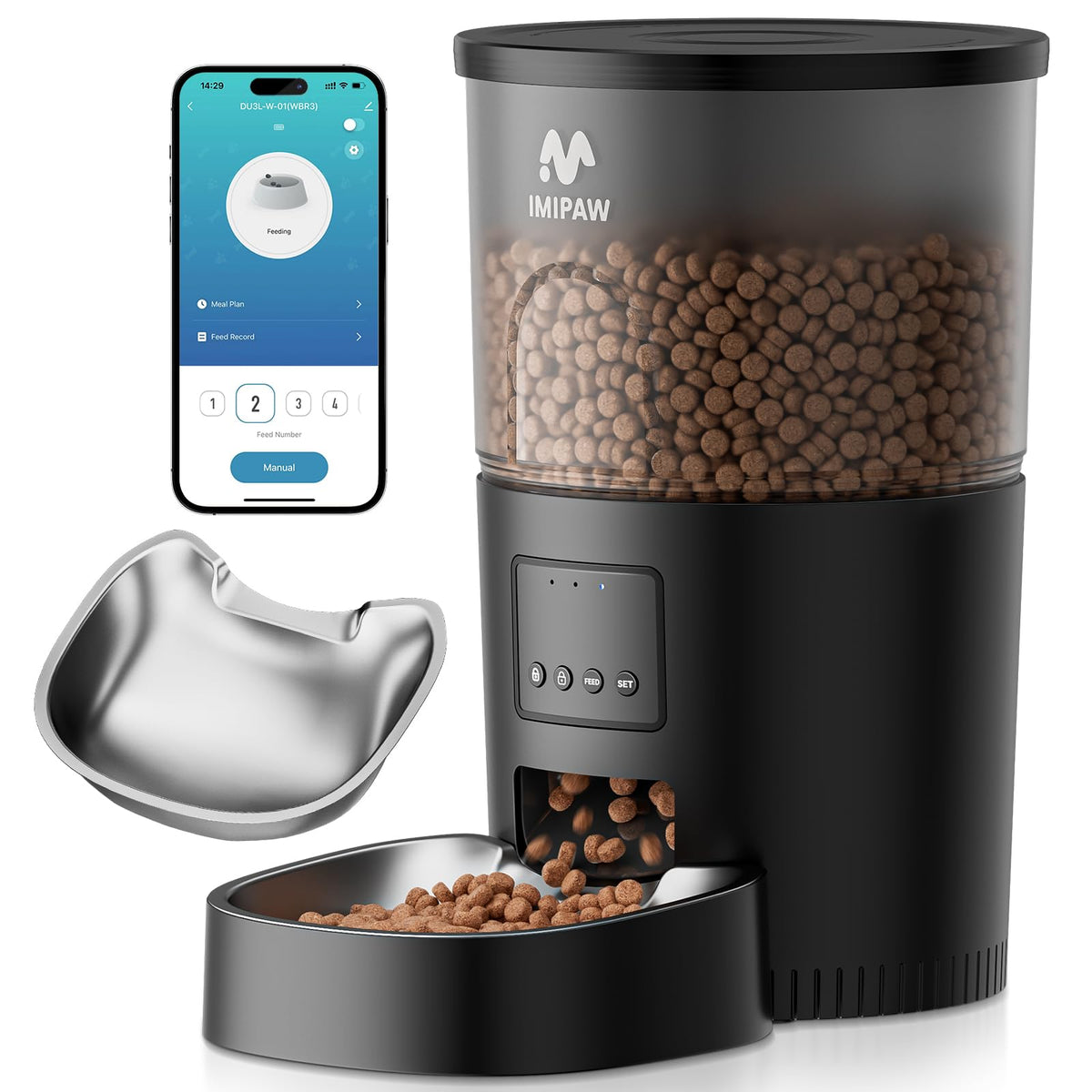 IMIPAW alimentador automático para gatos con control por aplicación para horarios