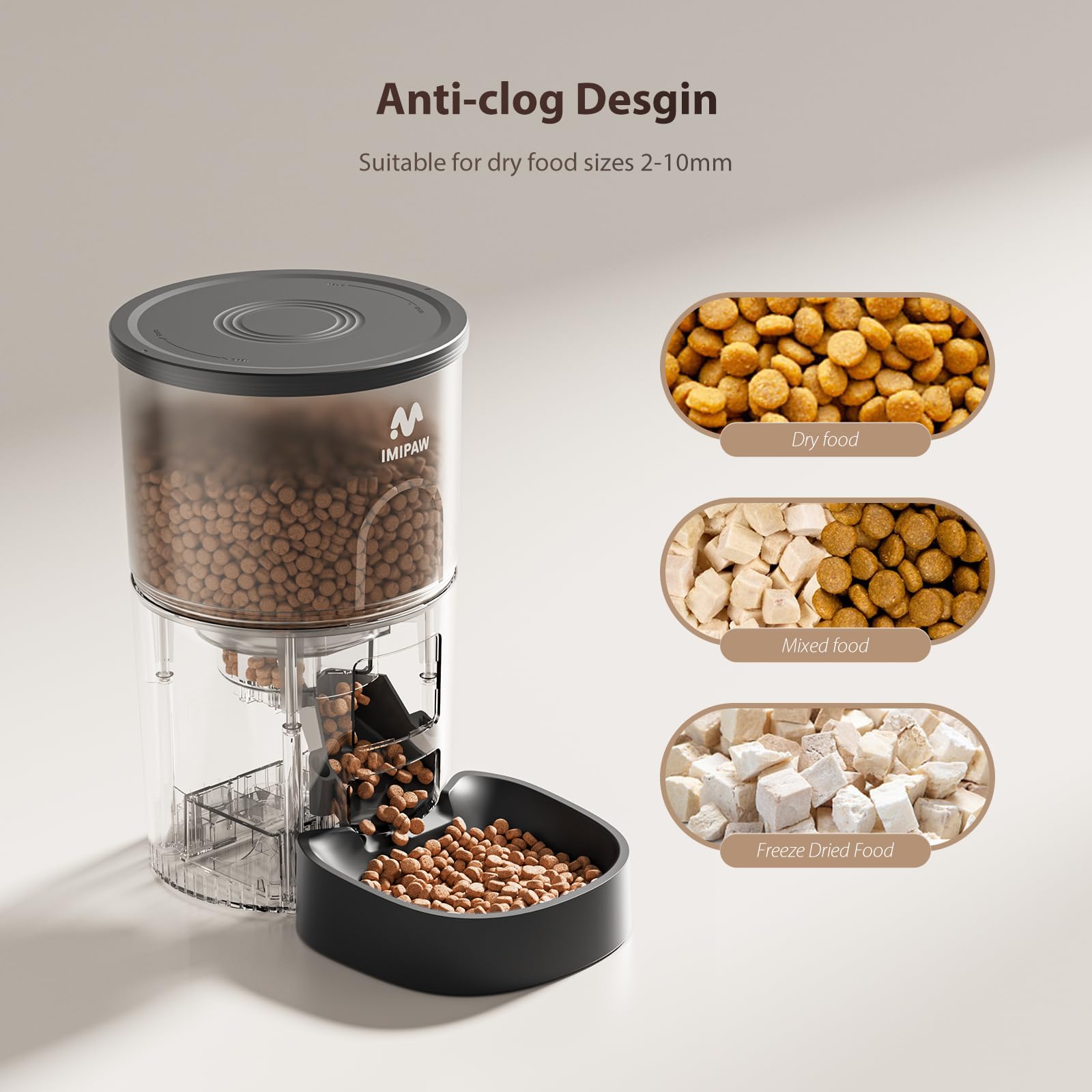 IMIPAW alimentador automático con bolsa desecante mantiene alimento fresco