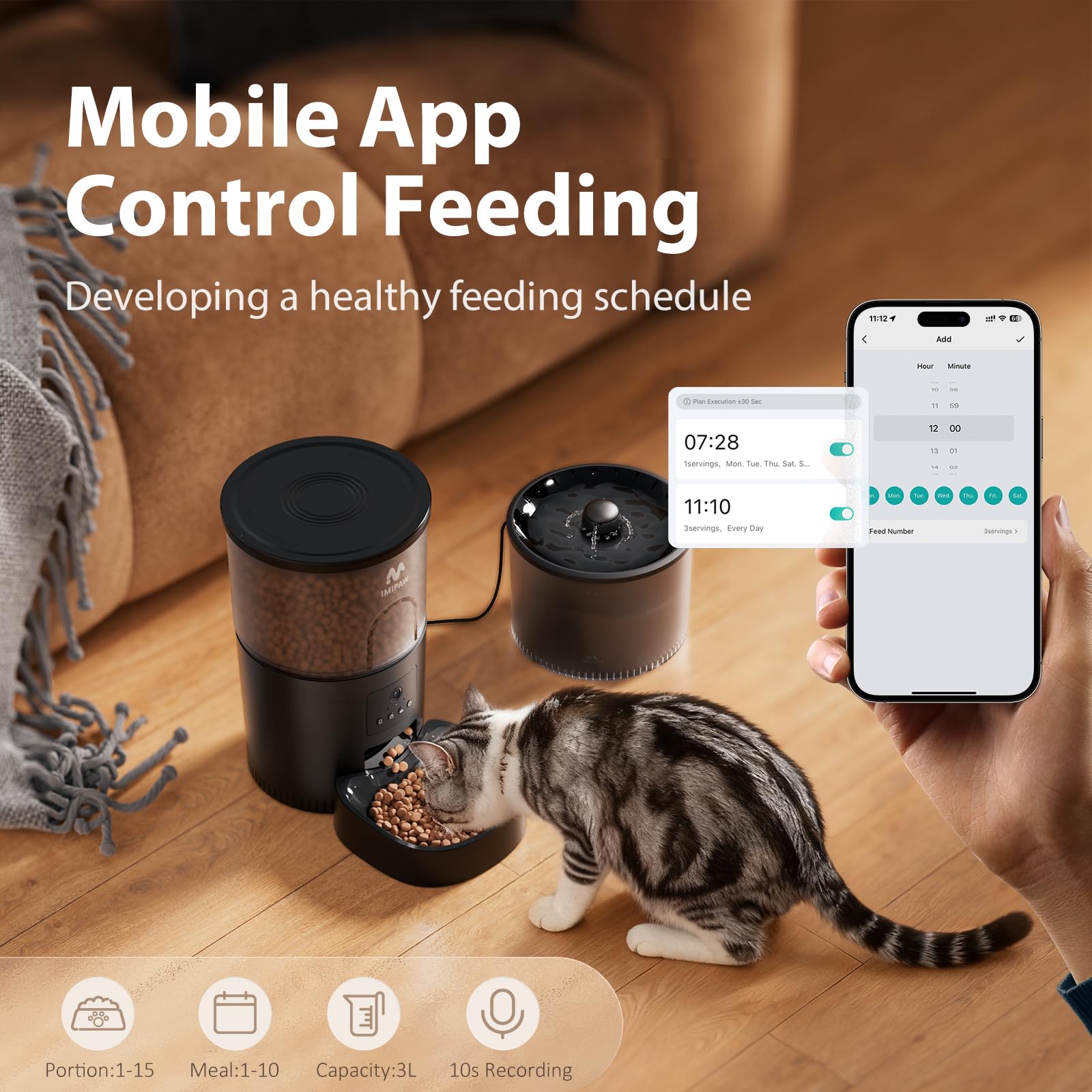 IMIPAW cámara 1080P con reconocimiento IA para registrar las comidas
