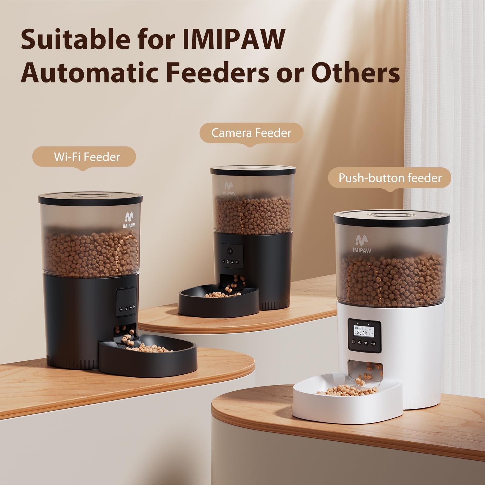 IMIPAW compatible con comederos automáticos ofrece flexibilidad para distintos sistemas.