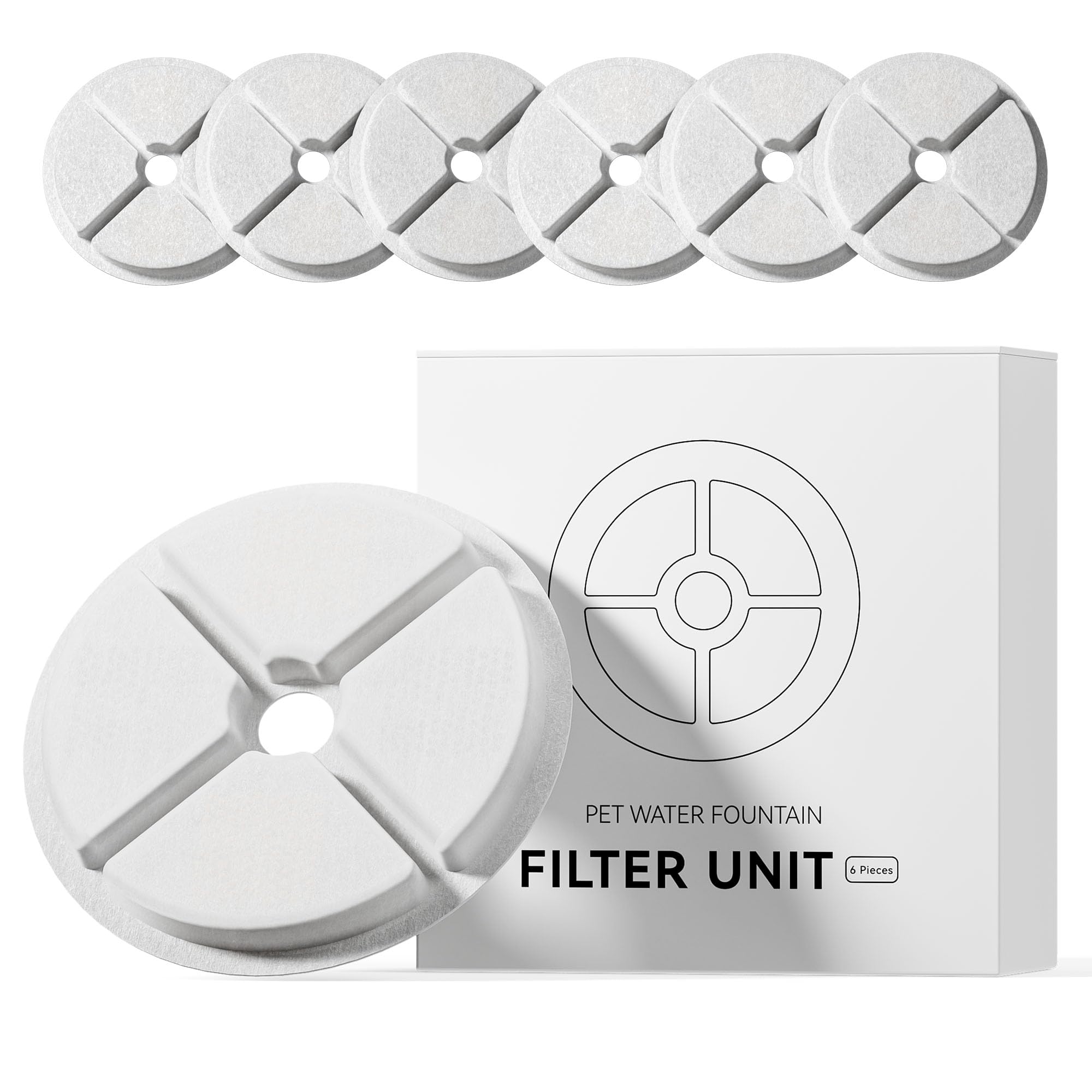 IMIPAW Filtro W03: set de seis cartuchos para bebederos de gatos, agua más limpia.