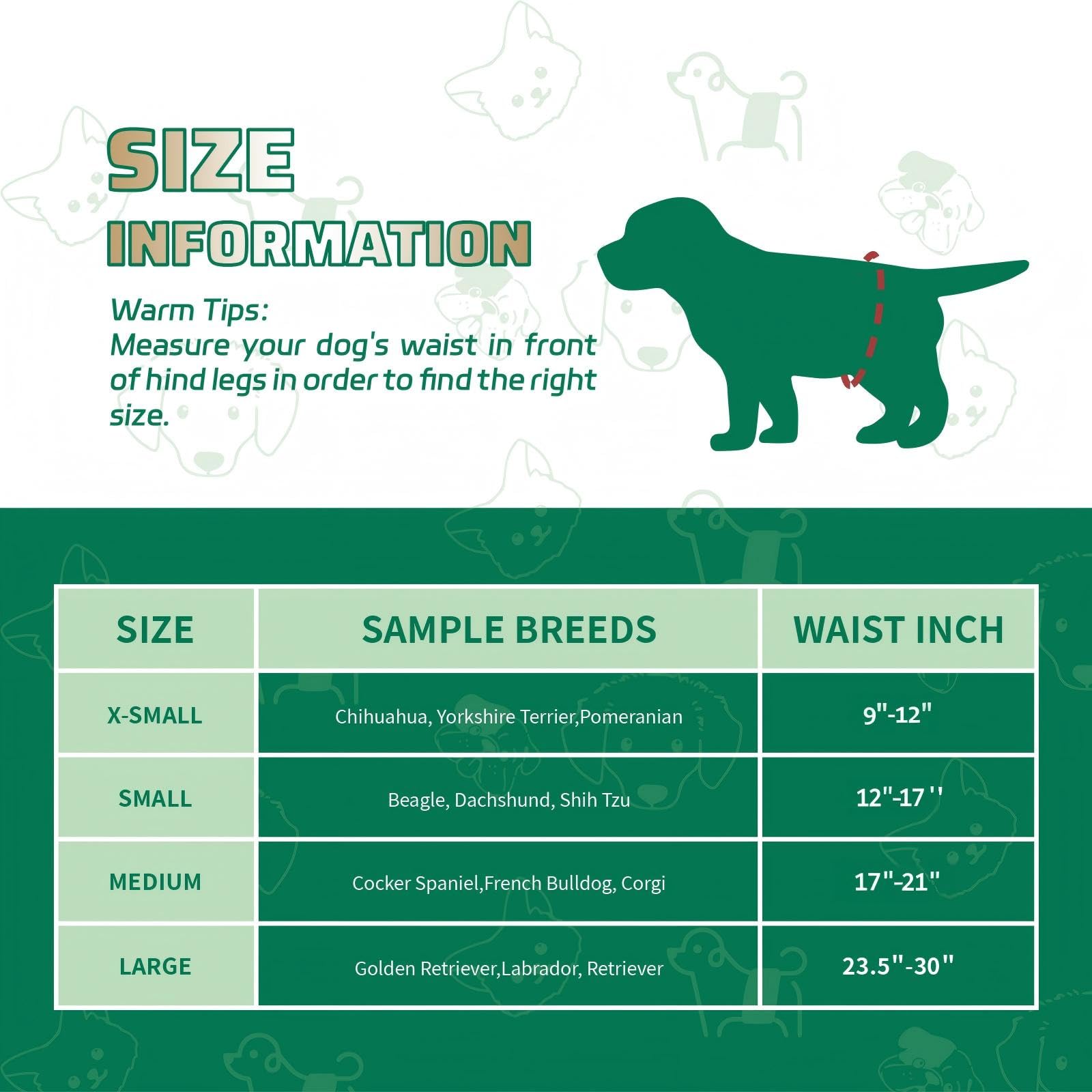 IMMCUTE panales para perros macho con ajuste cómodo para evitar escapes.