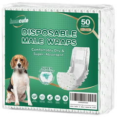 IMMCUTE panales para perros macho con indicador de humedad visible para cambios sencillos.