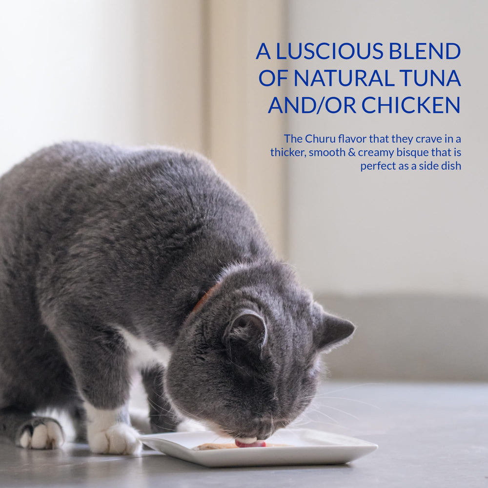 Purée bisque con sabor a atún y pollo para topper de INABA Churu Bisque