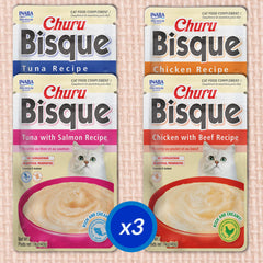 Textura cremosa de INABA Churu Bisque para complementar comida seca