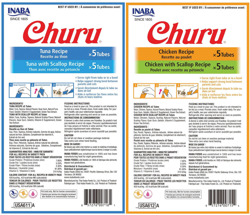INABA Churu pollo, primer plano, textura cremosa para premiar gatos