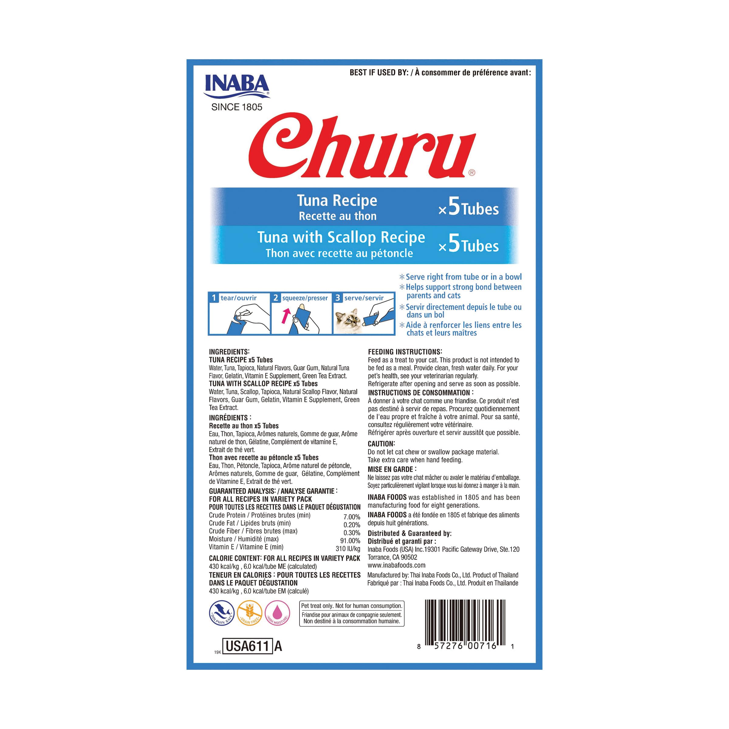 INABA Churu puré de mejillón cremoso, sabor y humedad