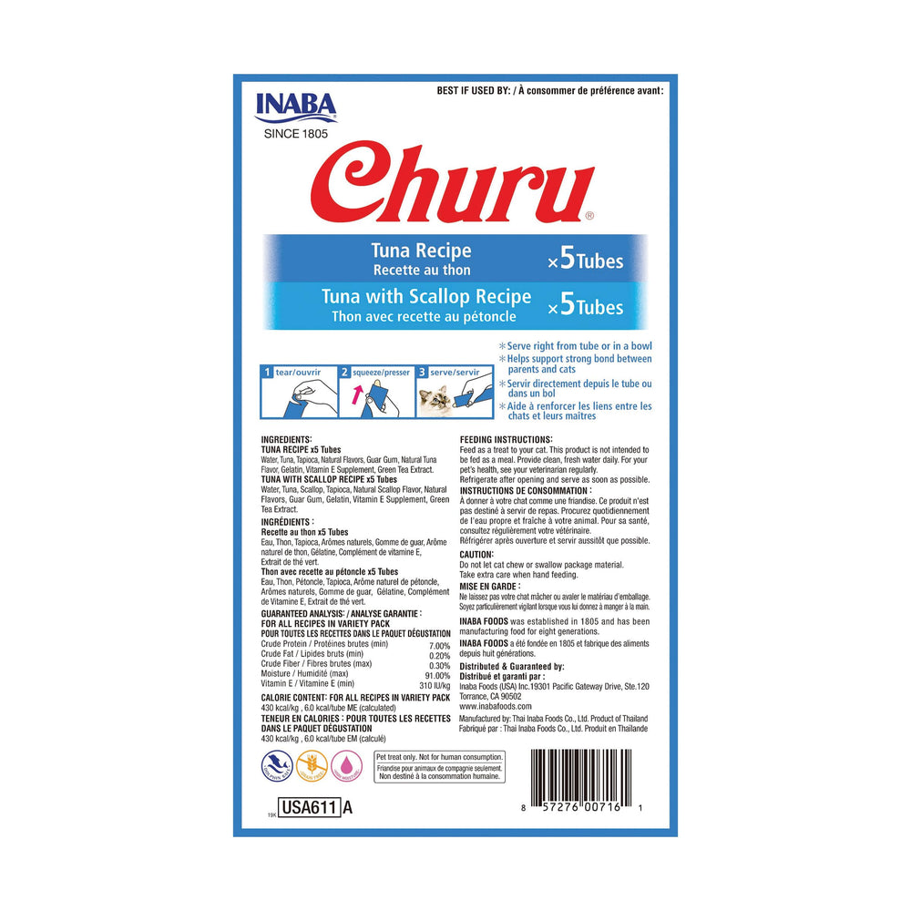 INABA Churu puré de mejillón cremoso, sabor y humedad