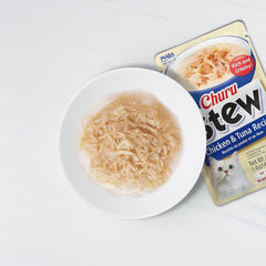 INABA Churu Stew aderezos hidratantes para realzar la comida húmeda.