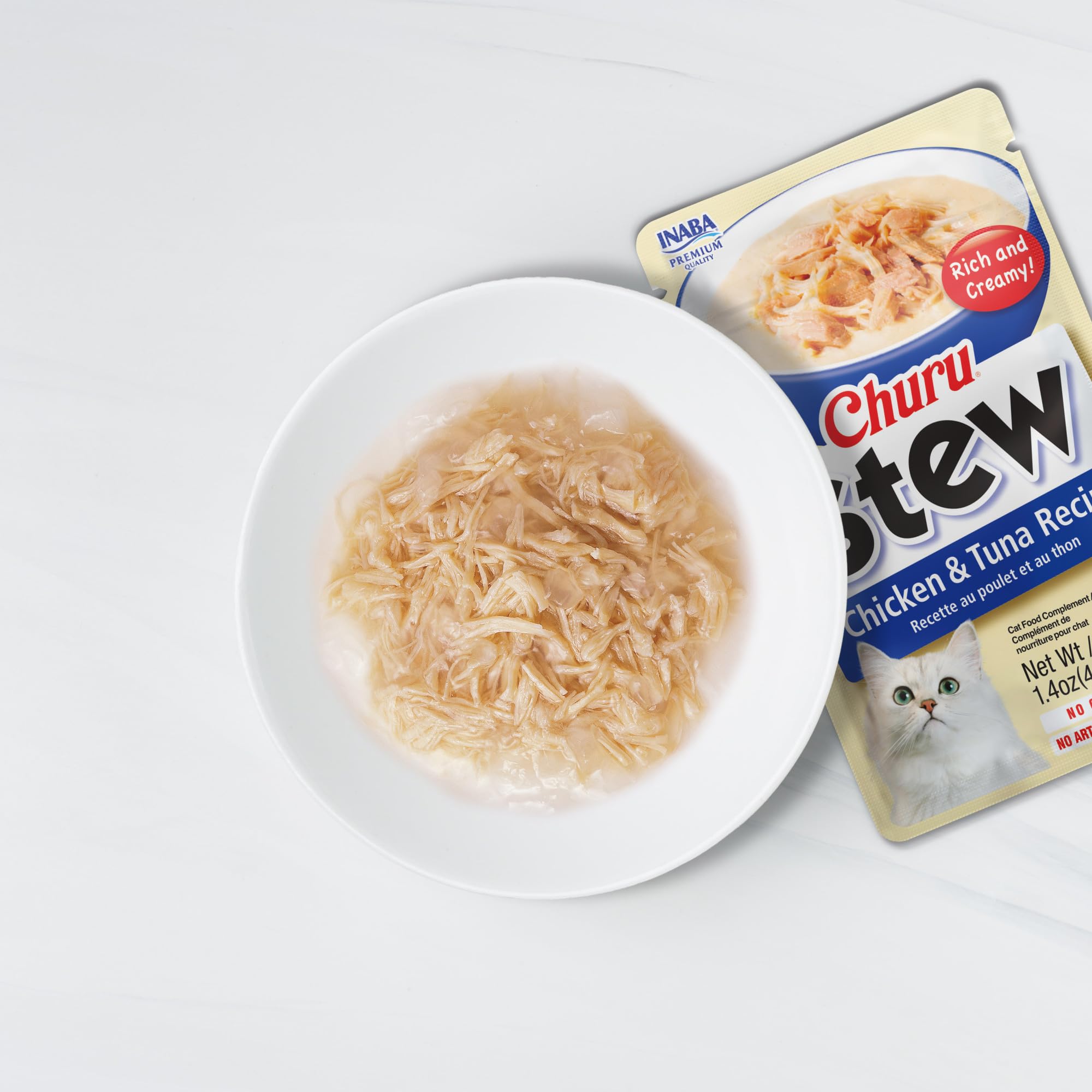 INABA Churu Stew con Vitamina E, apoyo diario para la inmunidad del gato