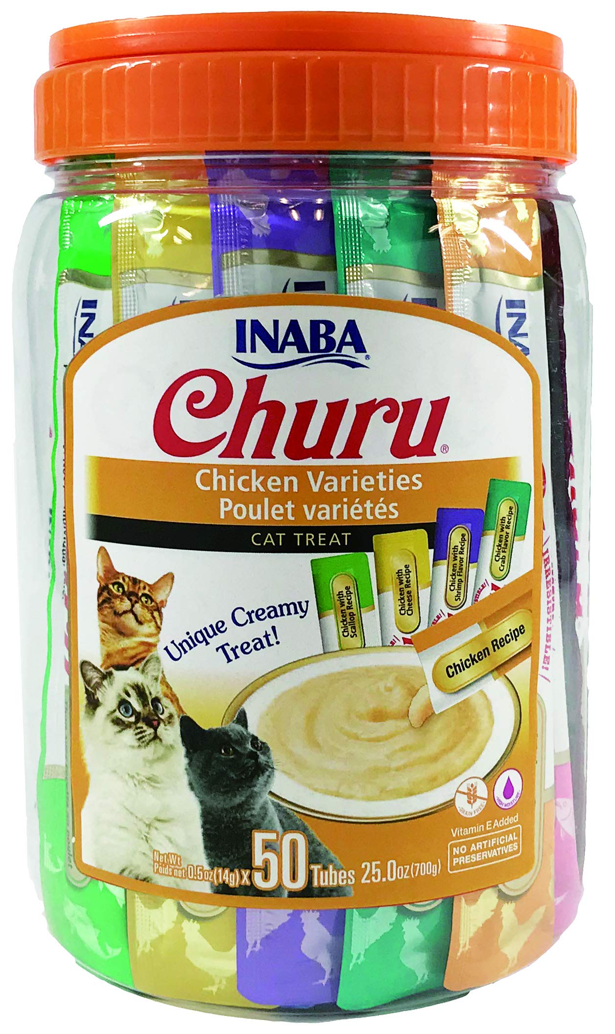 INABA Churu tubo-cremoso atún, premio húmedo para gatos con alta humedad