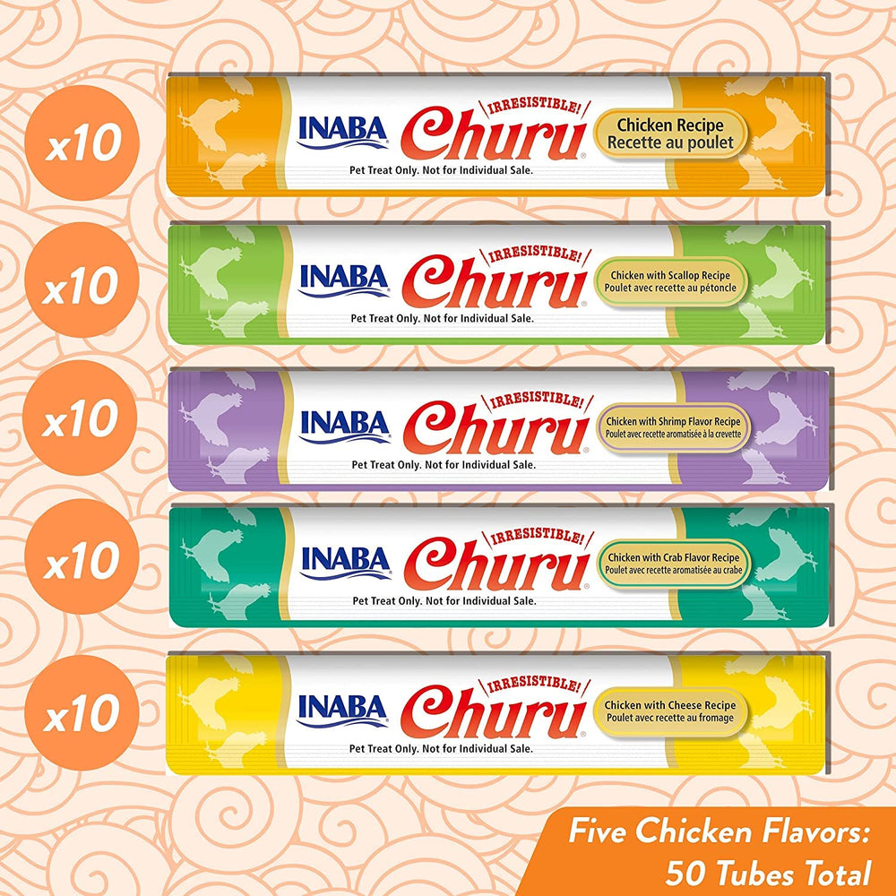 INABA Churu tubo-cremoso atún con vieira, variedad sabrosa para gusto felino