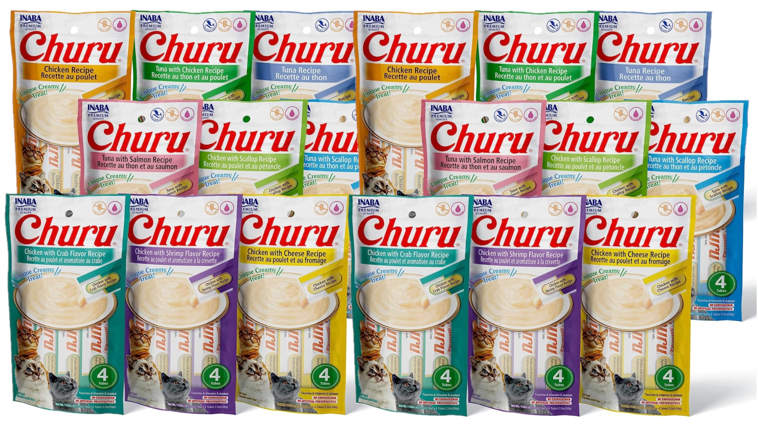 INABA Churu tubo cremoso para lamido, ideal para alimentar a mano.