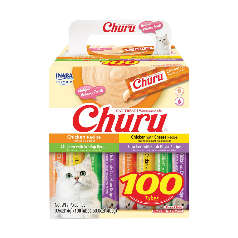 INABA Churu tubo cremoso de pollo para gatos, snack hidratante.